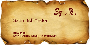 Szin Nándor névjegykártya