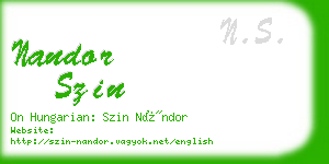 nandor szin business card